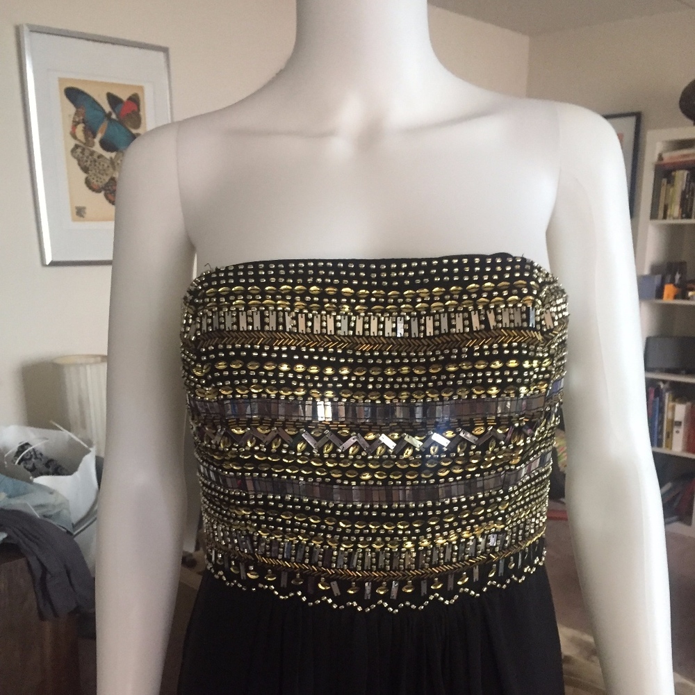 Aidan Mattox Beaded Strapless Evening Dress